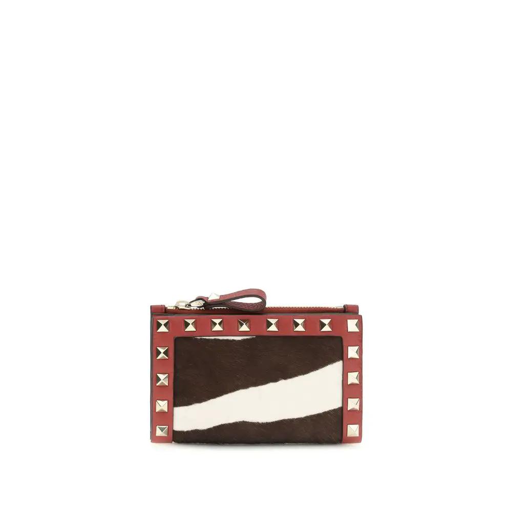 Portefeuille Valentino Garavani Bos Taurus en cuir de veau multicolore
