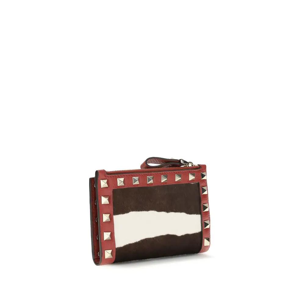 Portefeuille Valentino Garavani Bos Taurus en cuir de veau multicolore