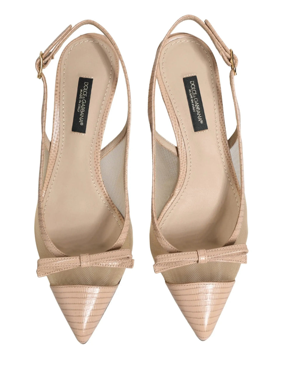 Chaussures Sandales Dolce & Gabbana Beige Lori Mesh Cuir Bride Arrière