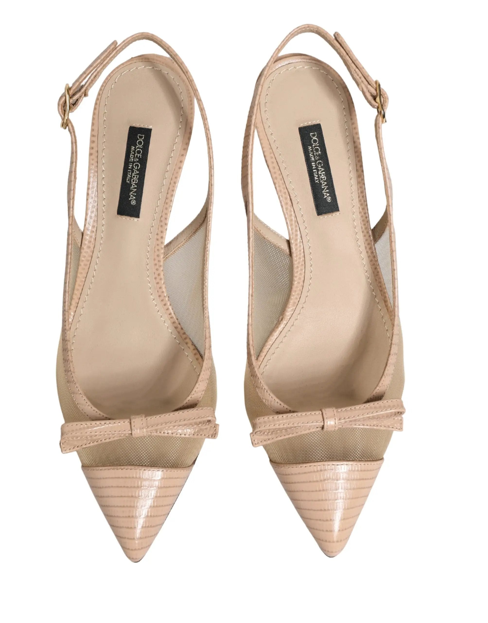 Chaussures Sandales Dolce & Gabbana Beige Lori Mesh Cuir Bride Arrière