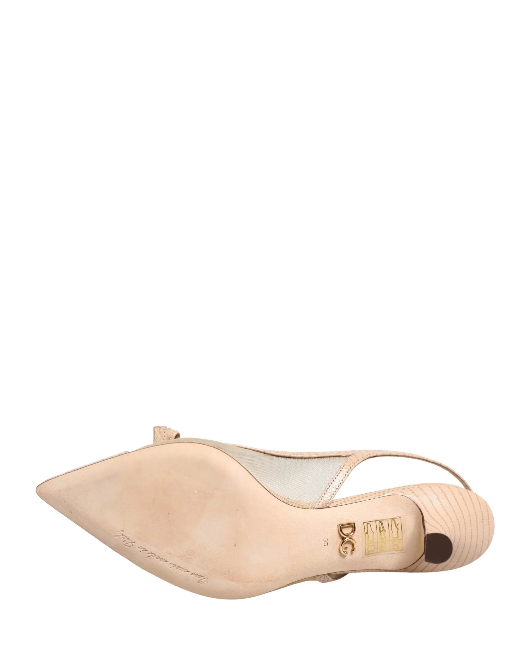 Chaussures Sandales Dolce & Gabbana Beige Lori Mesh Cuir Bride Arrière
