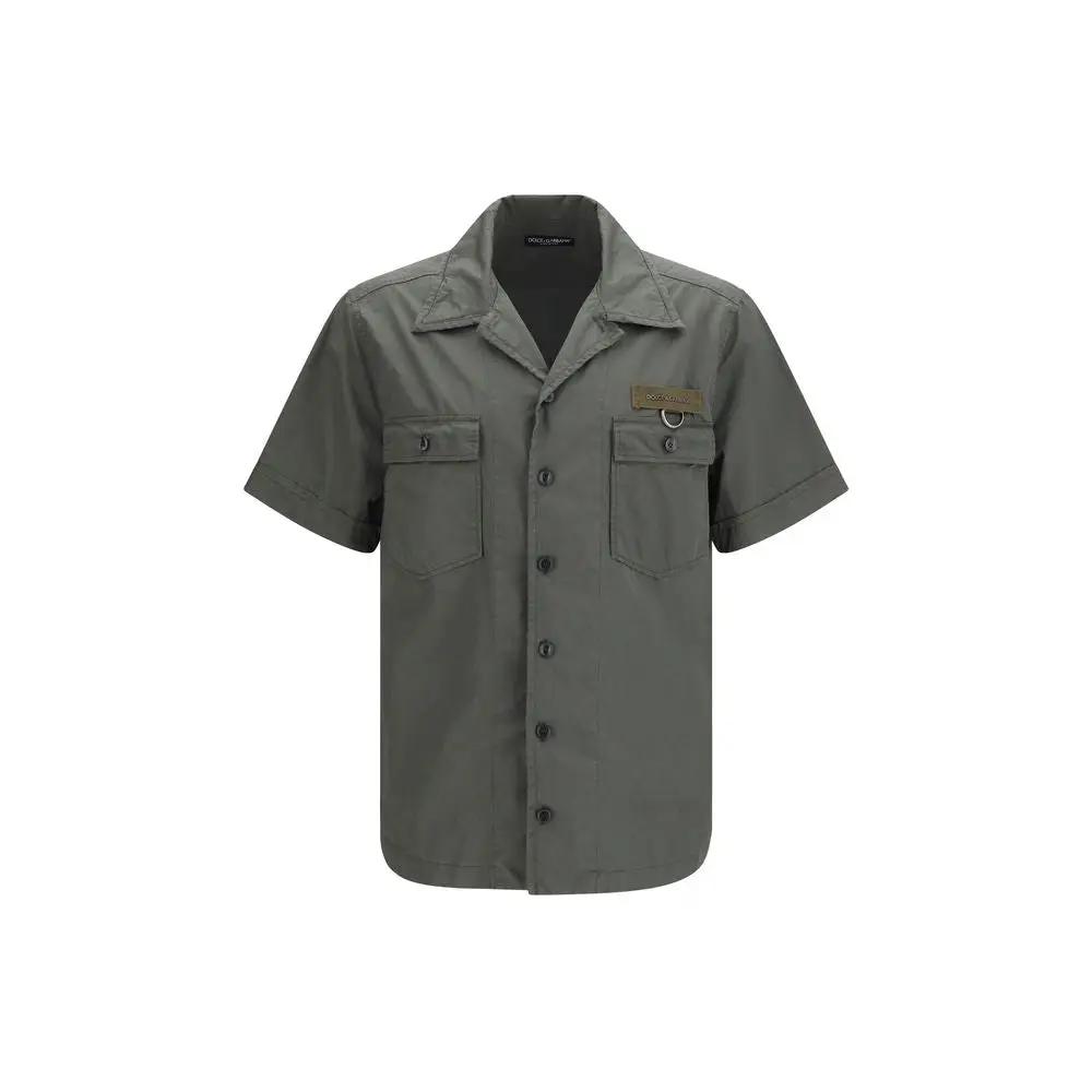 Chemise Dolce & Gabbana grise en coton à manches courtes