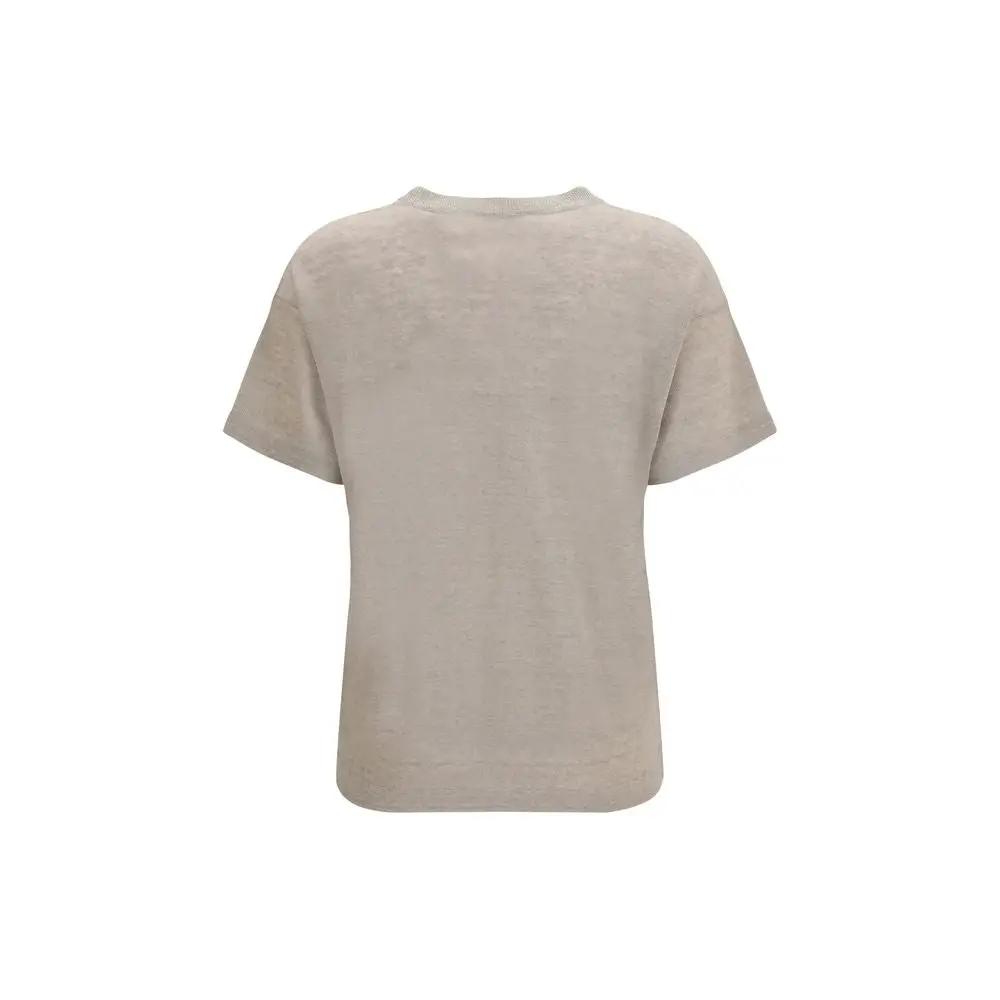 Brunello Cucinelli T-shirt en lin beige