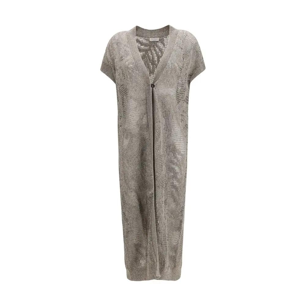 Brunello Cucinelli Beige Linen Cardigan