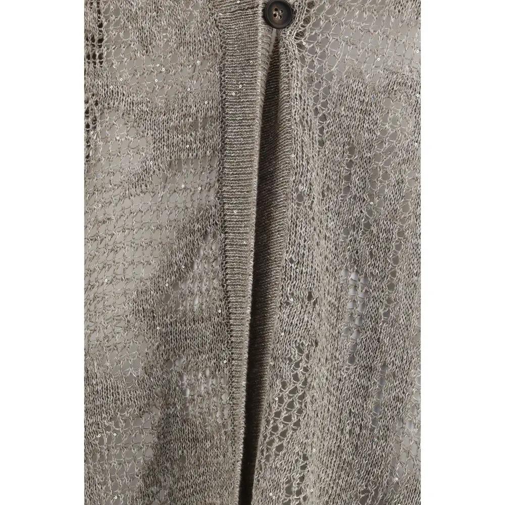 Brunello Cucinelli Beige Linen Cardigan