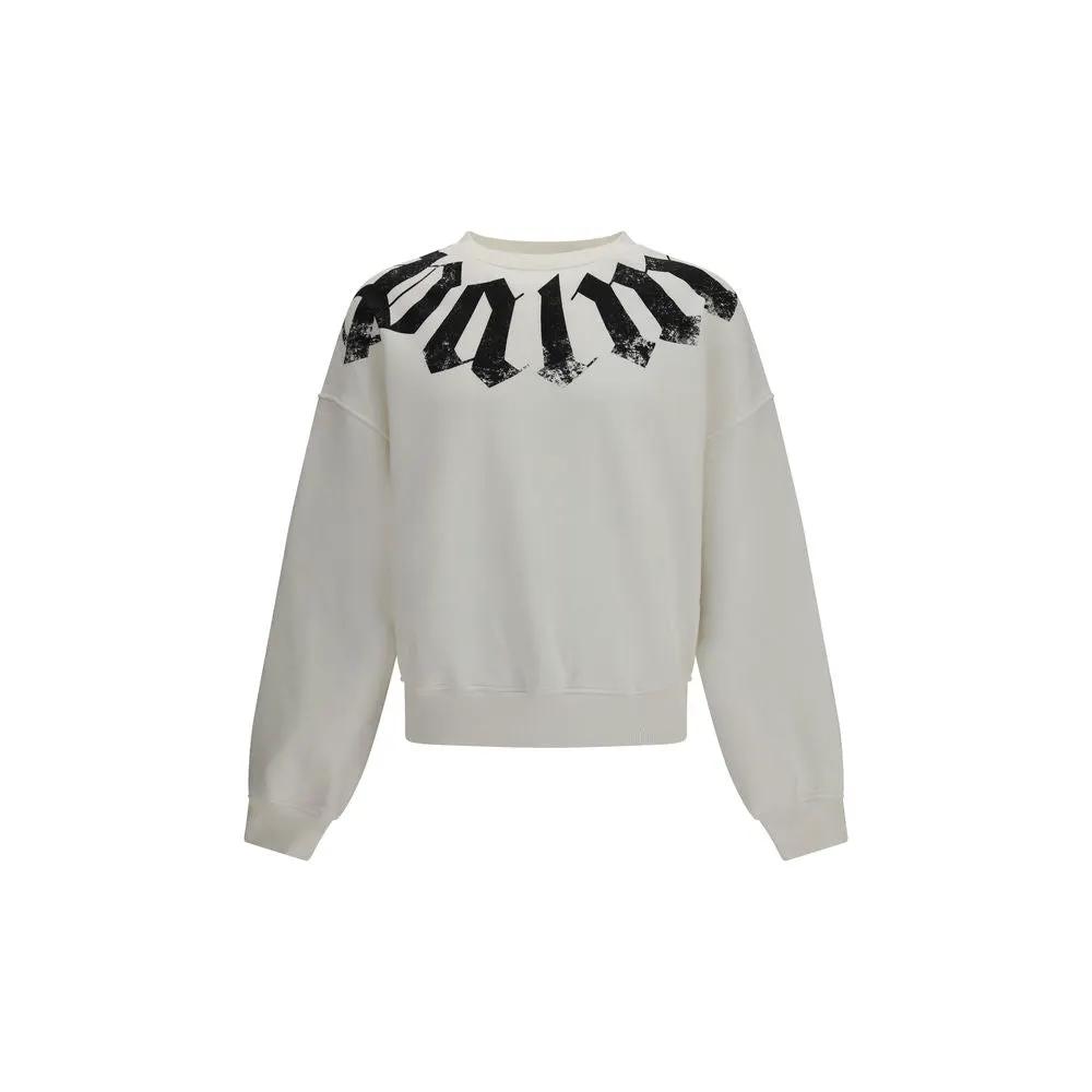 Sweat-shirt blanc en coton Palm Angels