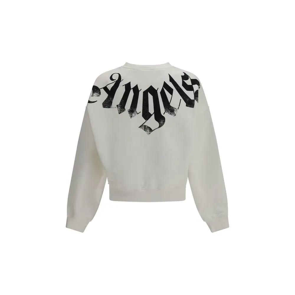 Sweat-shirt blanc en coton Palm Angels