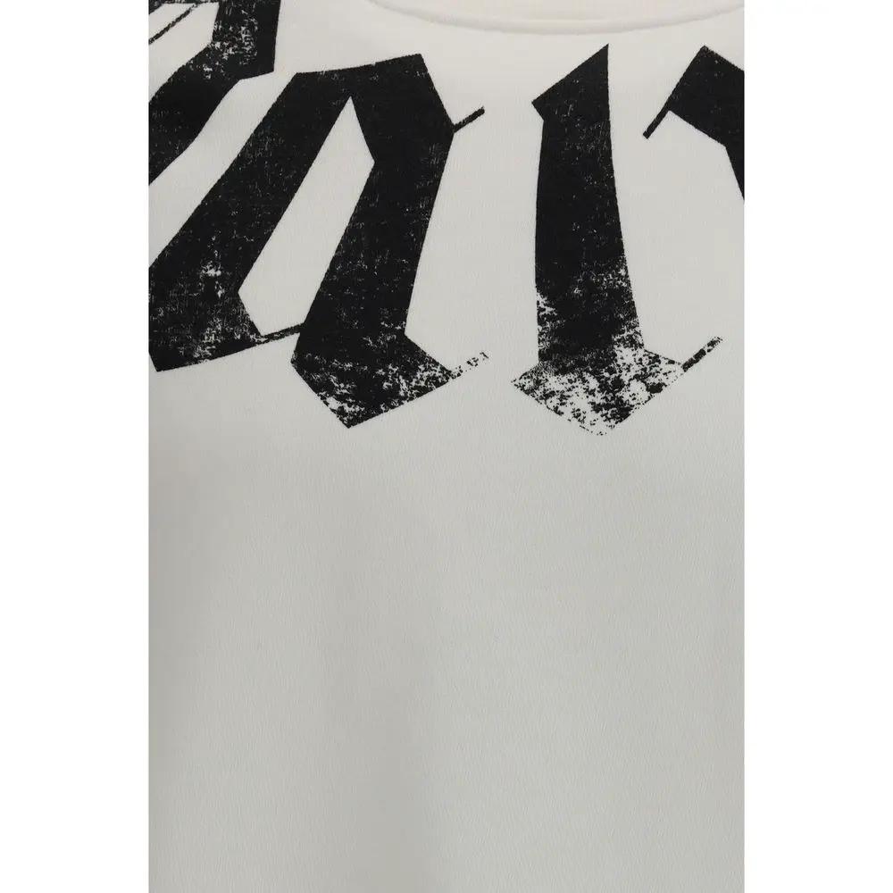 Sweat-shirt blanc en coton Palm Angels