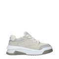 Baskets basses homme en cuir gris – Logo effet vieilli Versace