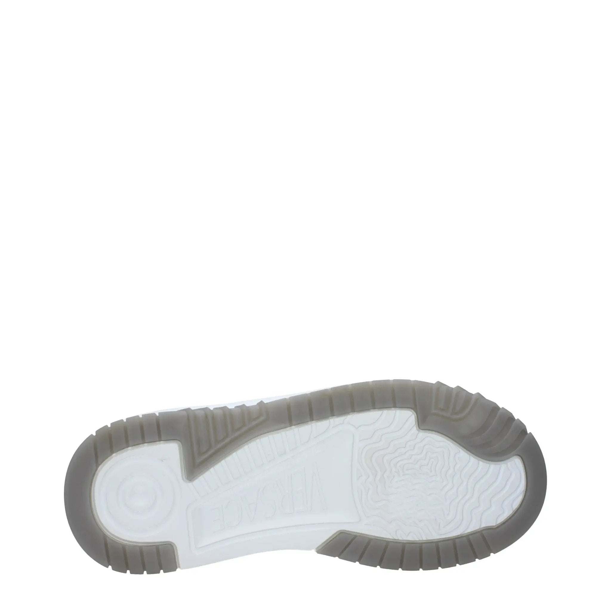 Baskets basses homme en cuir gris – Logo effet vieilli Versace