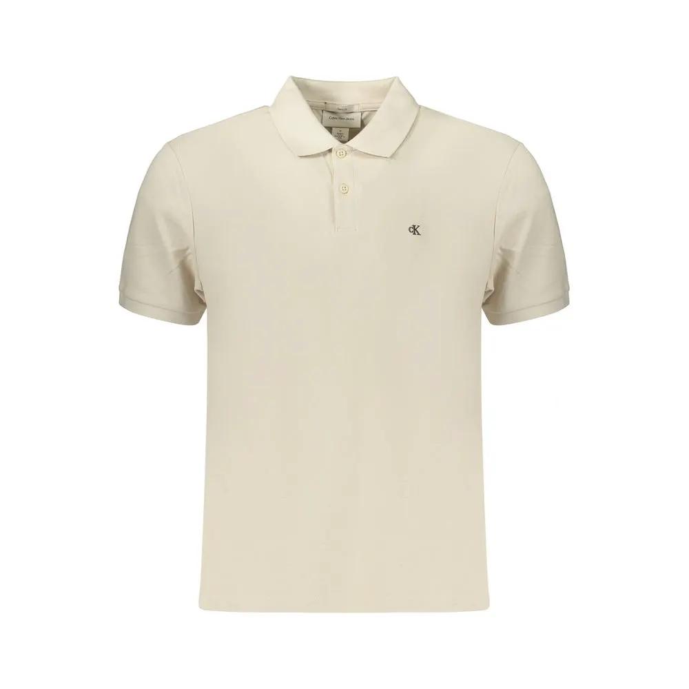 Calvin Klein Beige Cotton Mens Polo Shirt