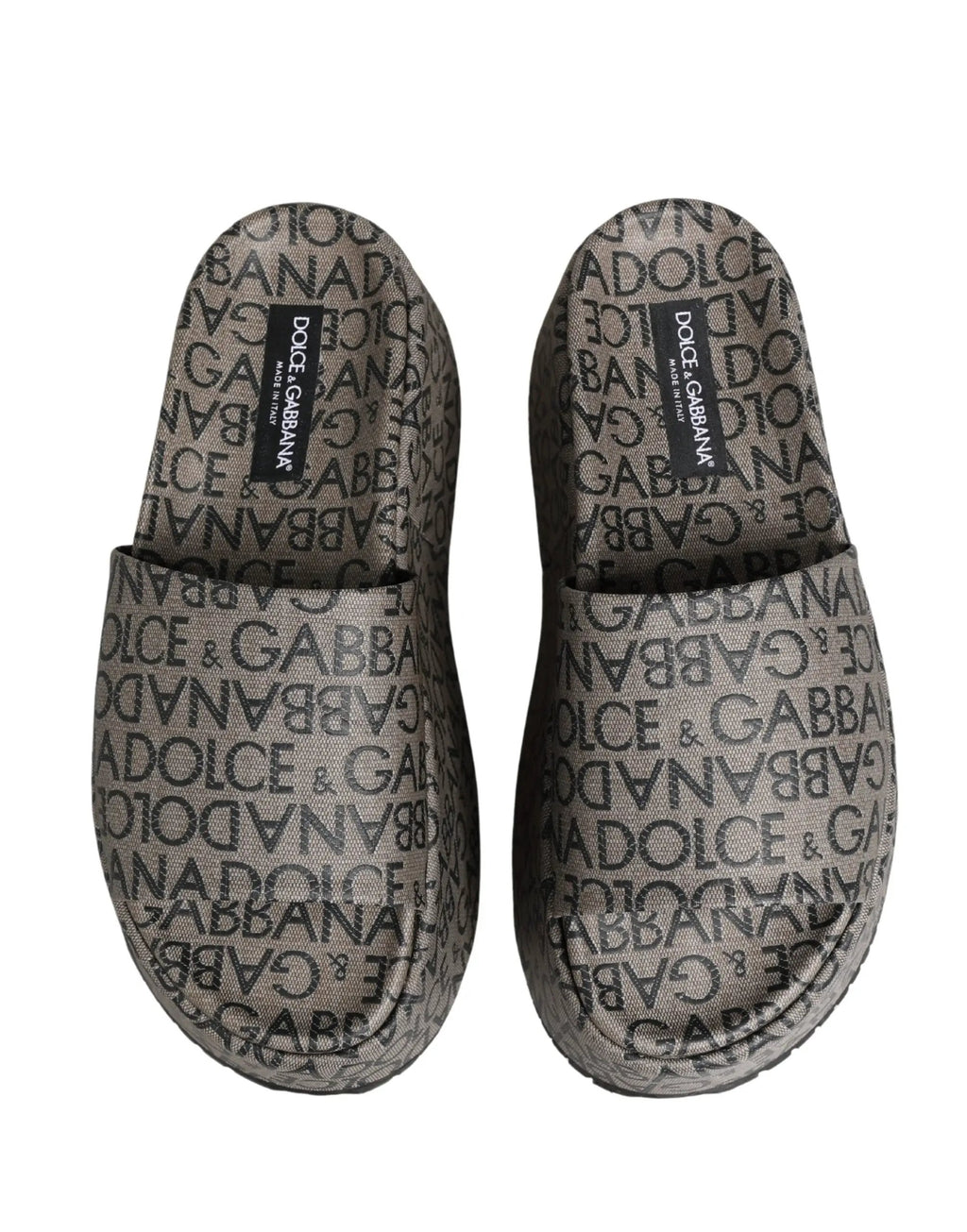 Chaussures Sandales Dolce & Gabbana en Cuir Gris à Logo Monogramme