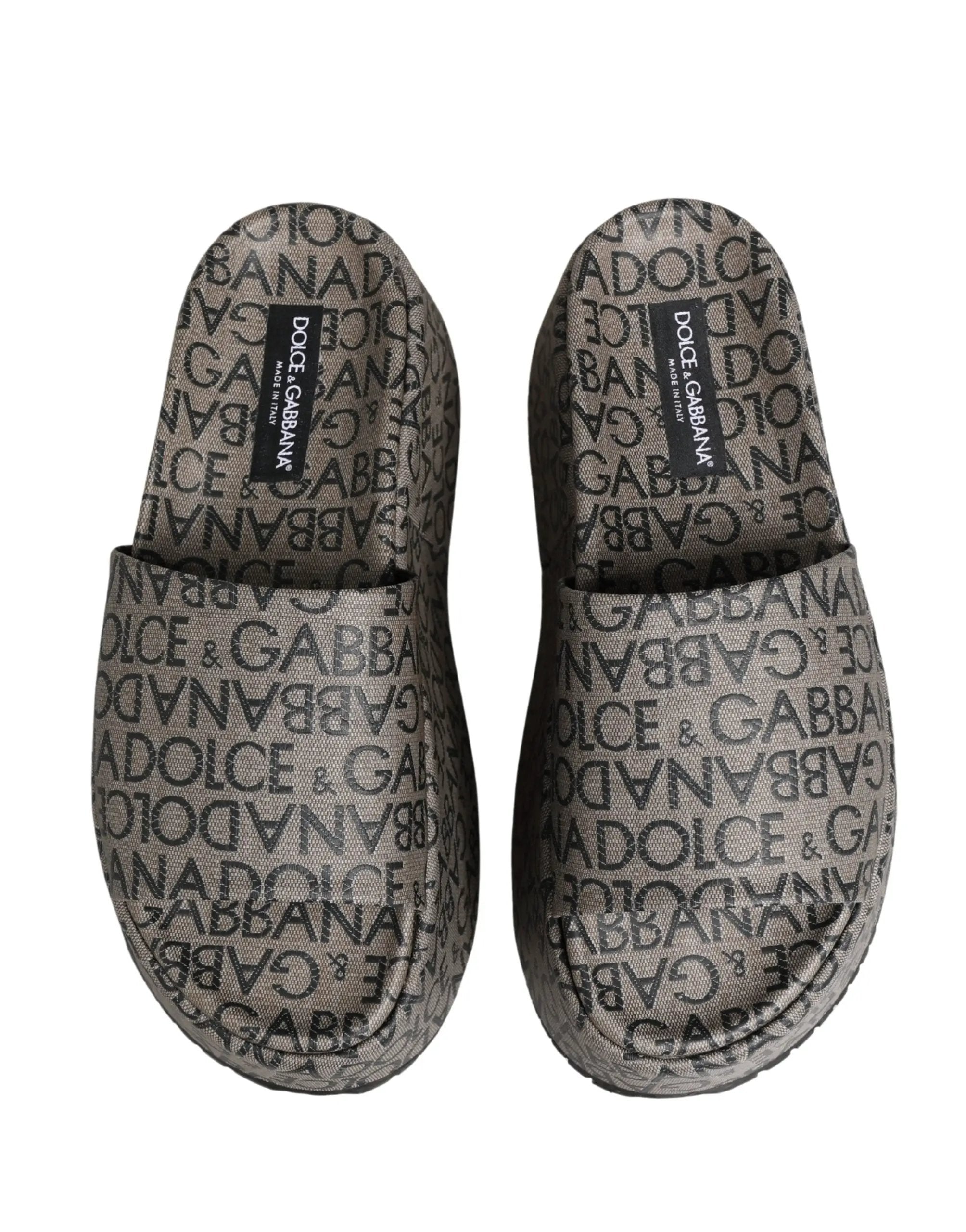 Chaussures Sandales Dolce & Gabbana en Cuir Gris à Logo Monogramme