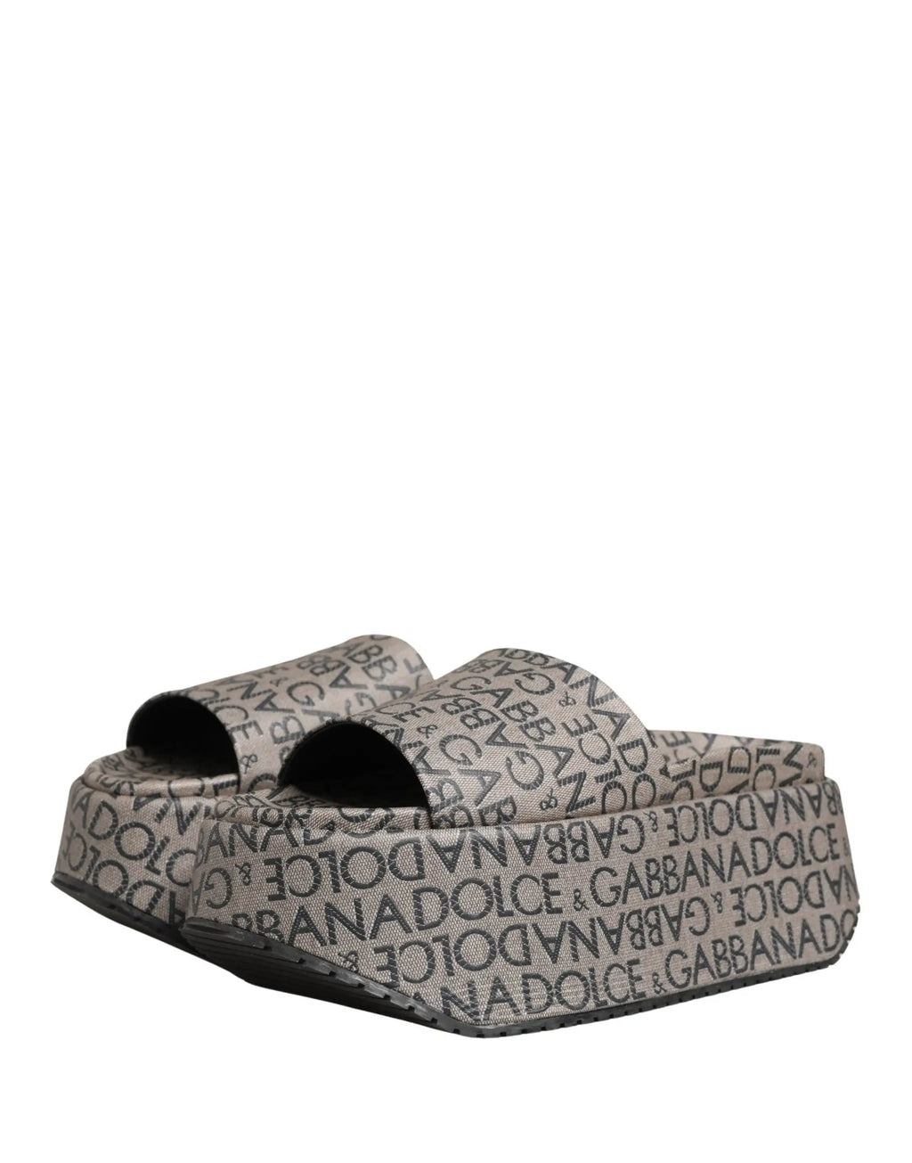 Chaussures Sandales Dolce & Gabbana en Cuir Gris à Logo Monogramme
