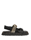 Dolce & Gabbana Sandales plates noires homme à détails froncés