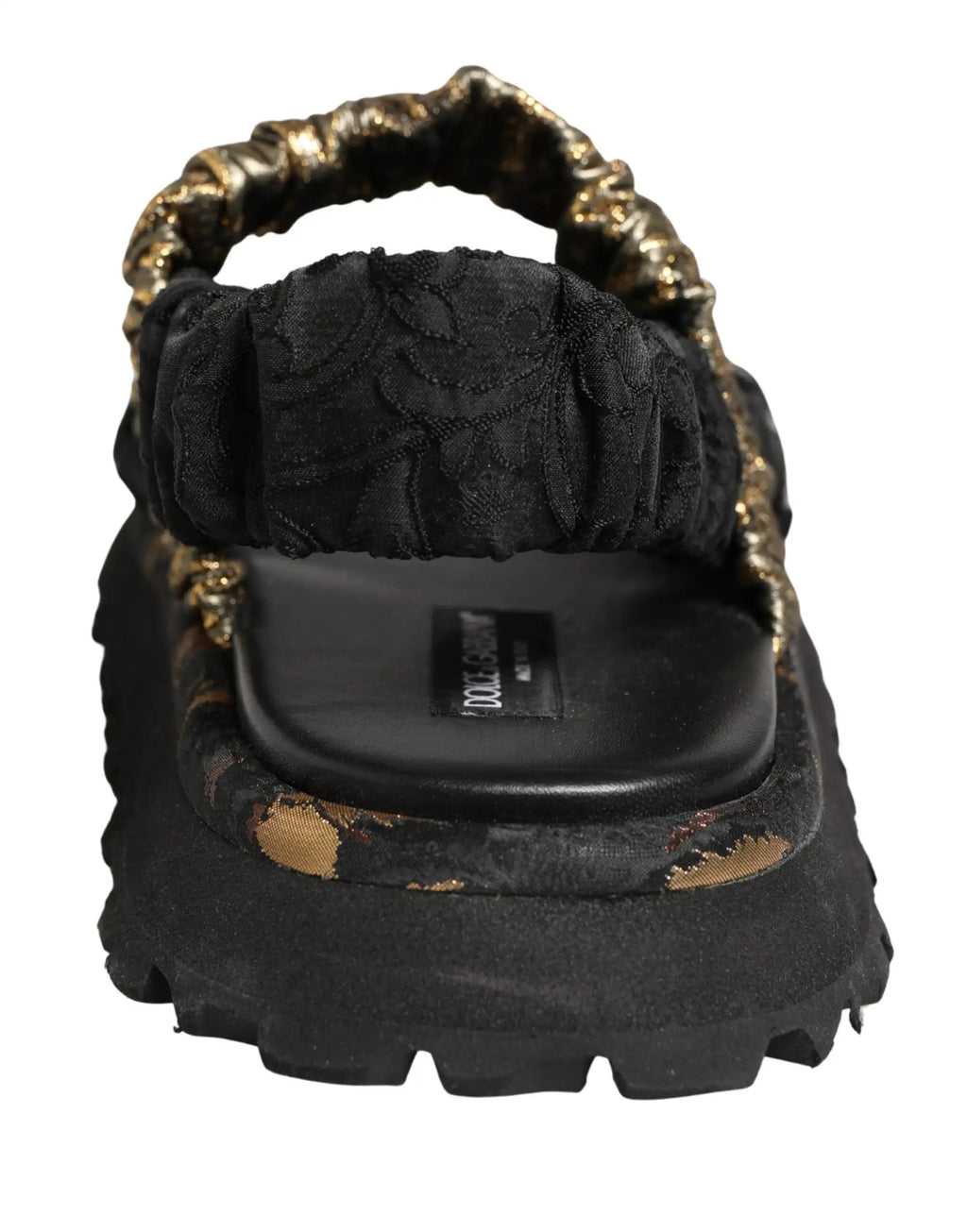 Dolce & Gabbana Sandales plates noires homme à détails froncés