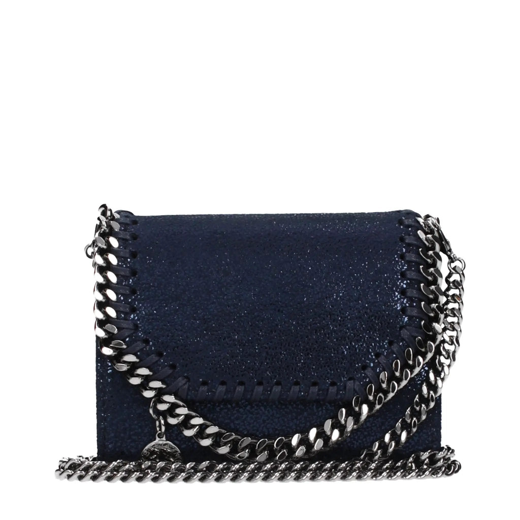 Portefeuille bleu en éco-daim avec sangle pour femme – Porte-monnaie convertible Stella McCartney