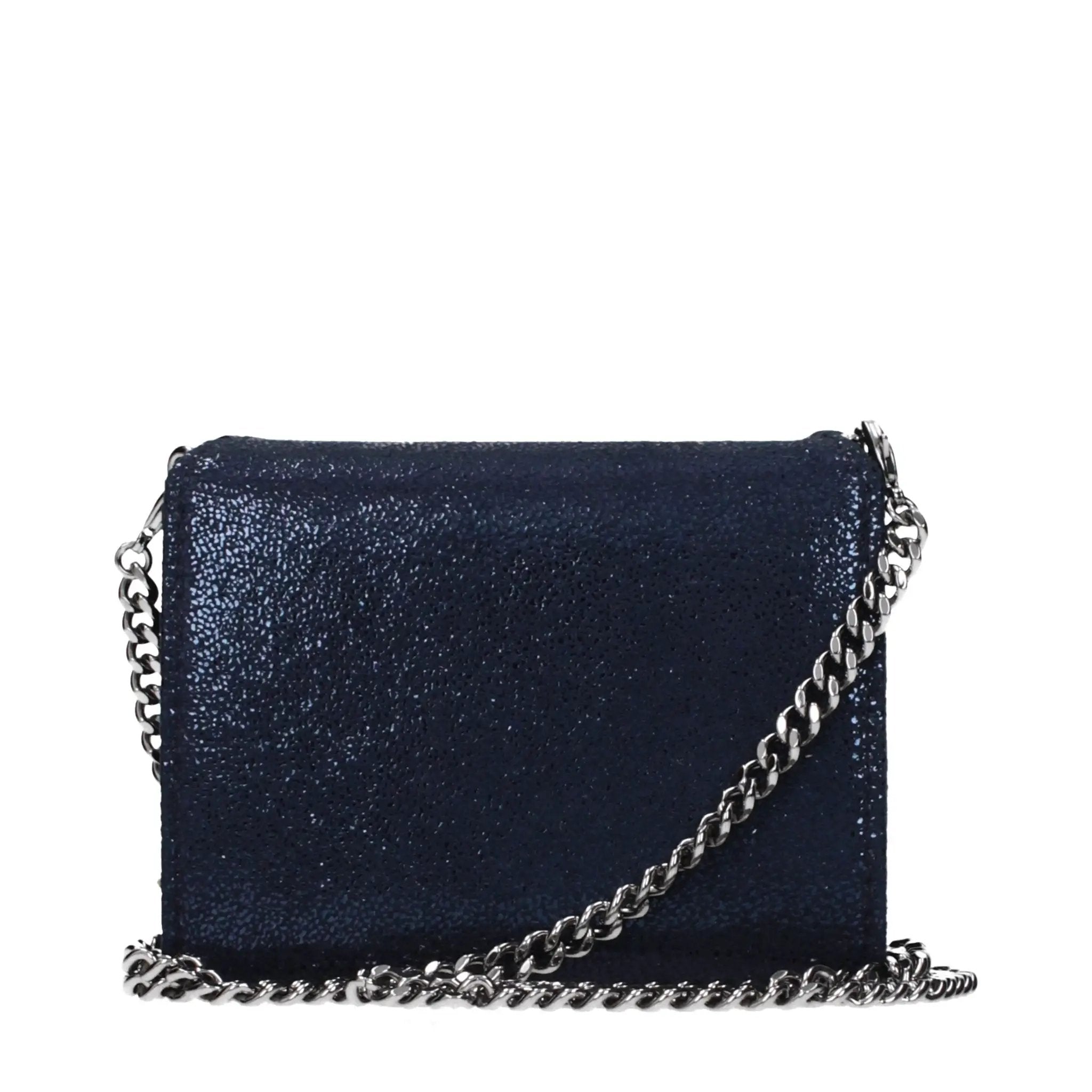 Portefeuille bleu en éco-daim avec sangle pour femme – Porte-monnaie convertible Stella McCartney