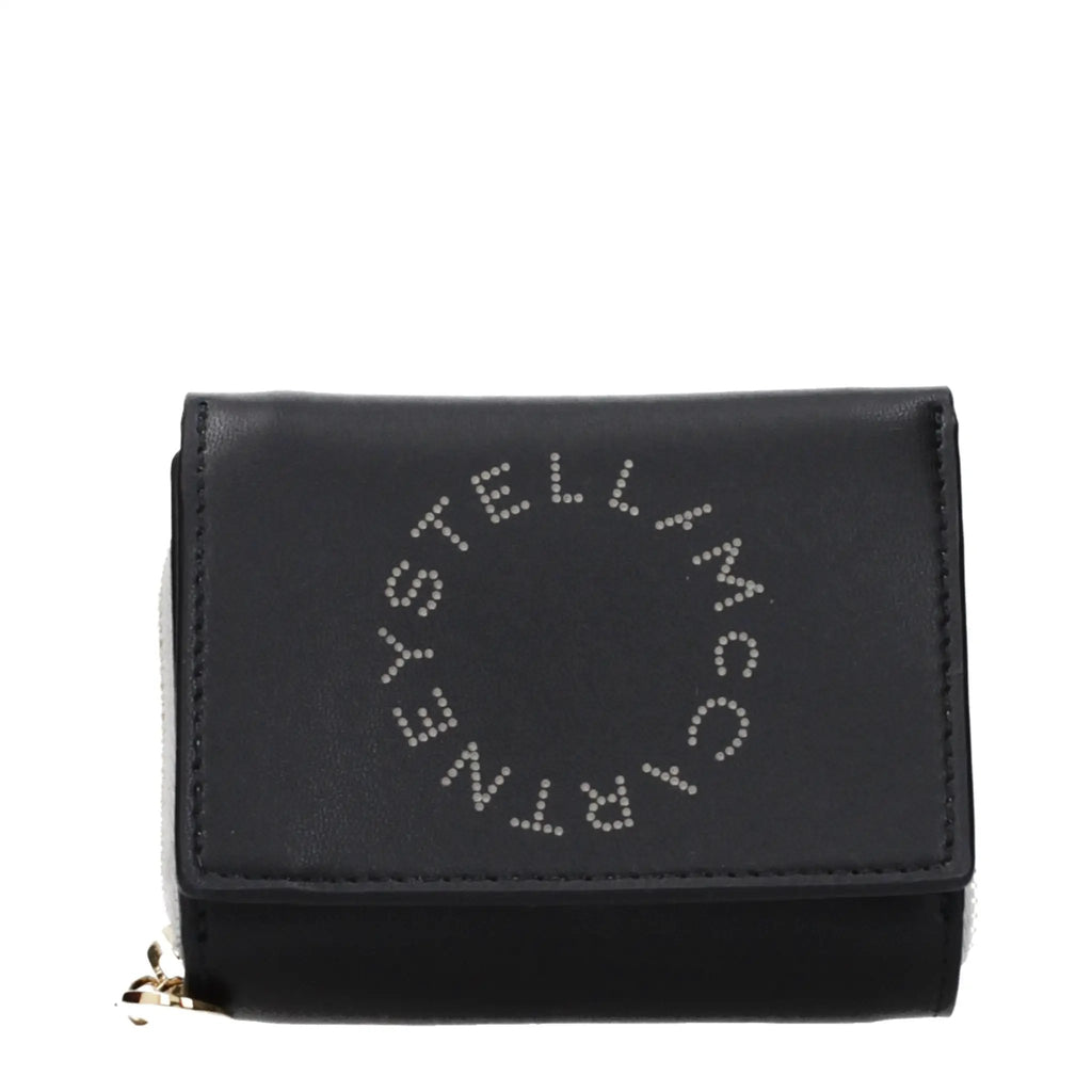 Portefeuille en cuir noir Stella McCartney