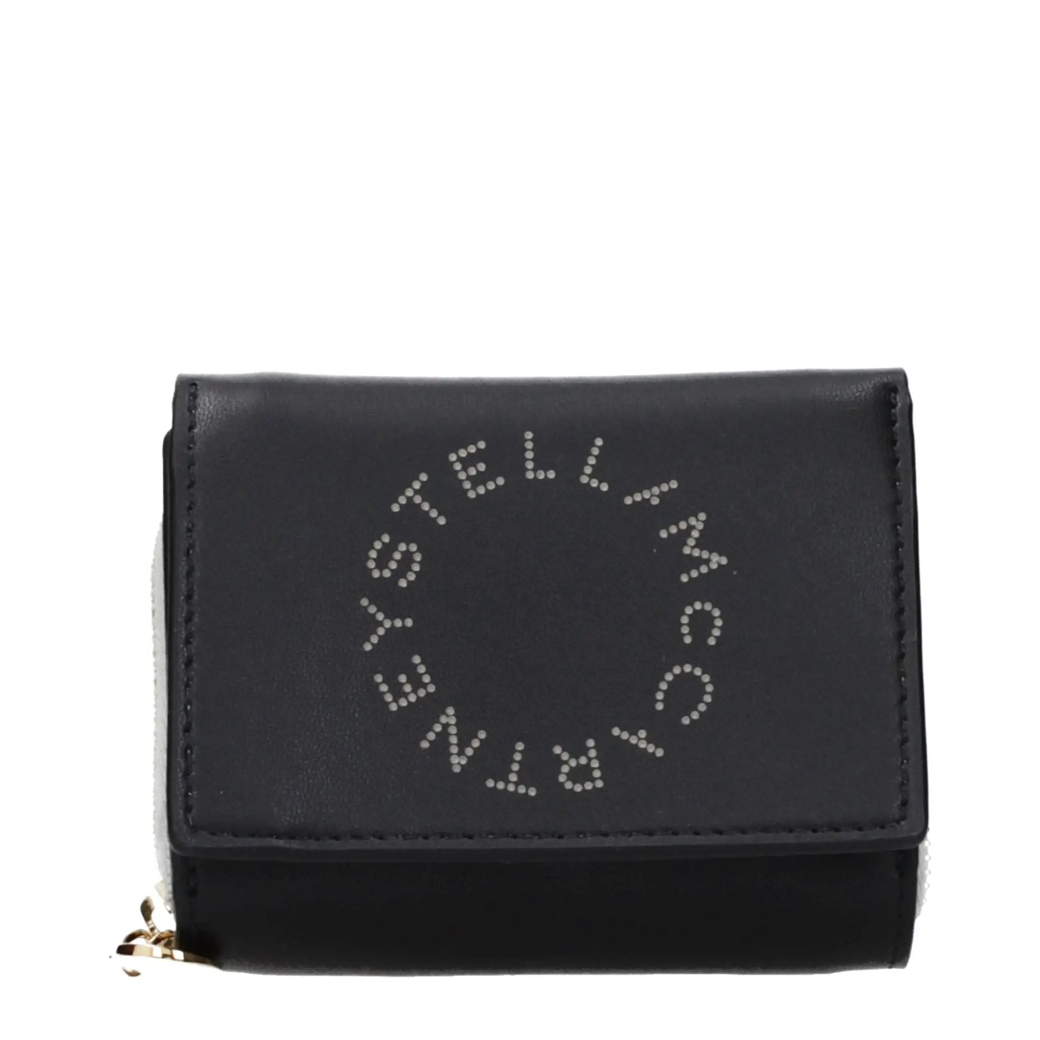 Portefeuille en cuir noir Stella McCartney