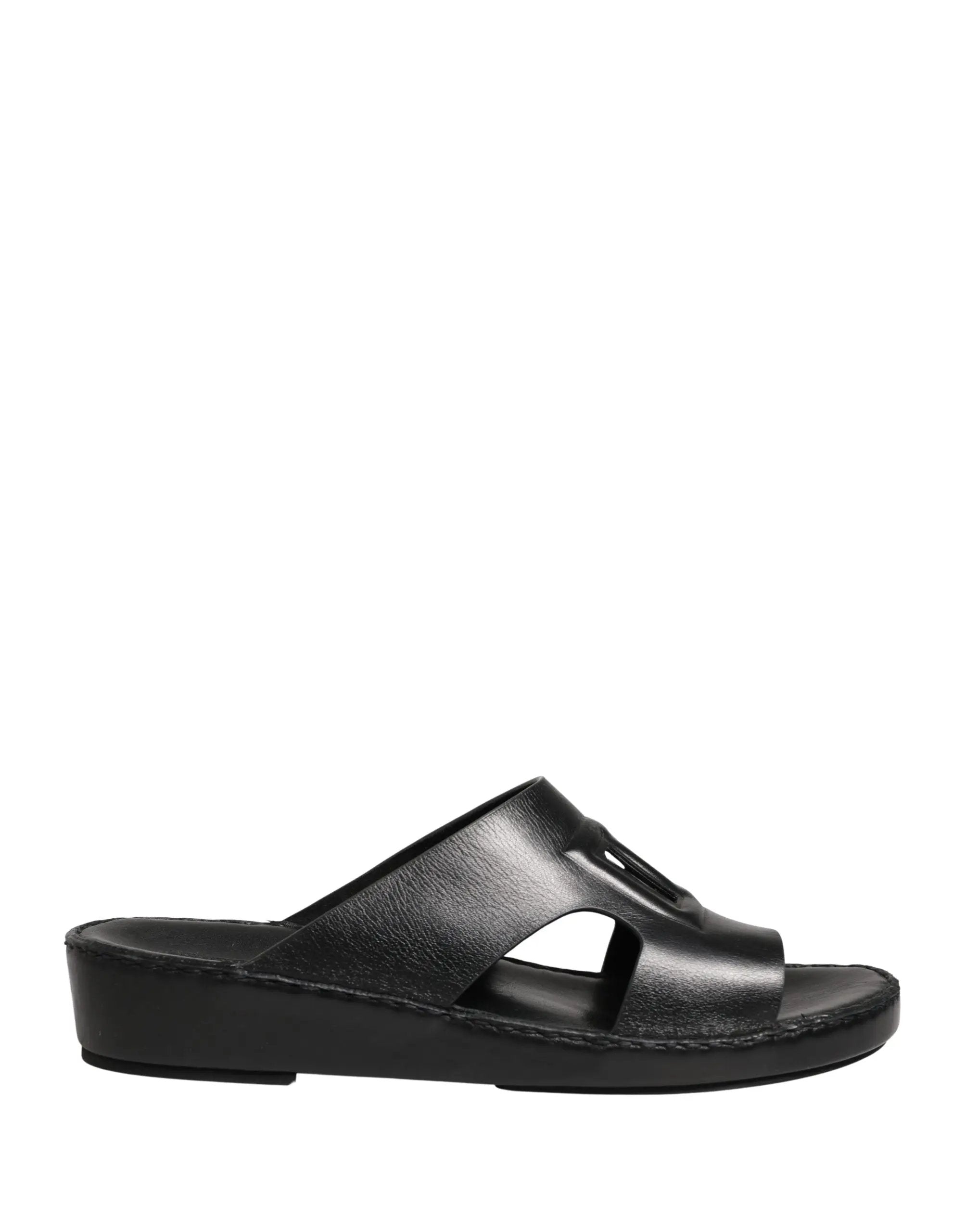 Chaussures Sandales Dolce & Gabbana en Cuir Noir à Logo DG Découpé