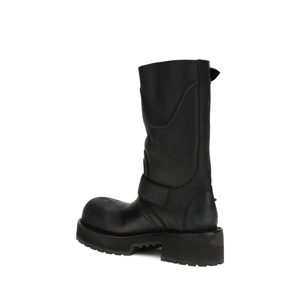 Bottes à lacets Balenciaga Bos Taurus en cuir de veau noir