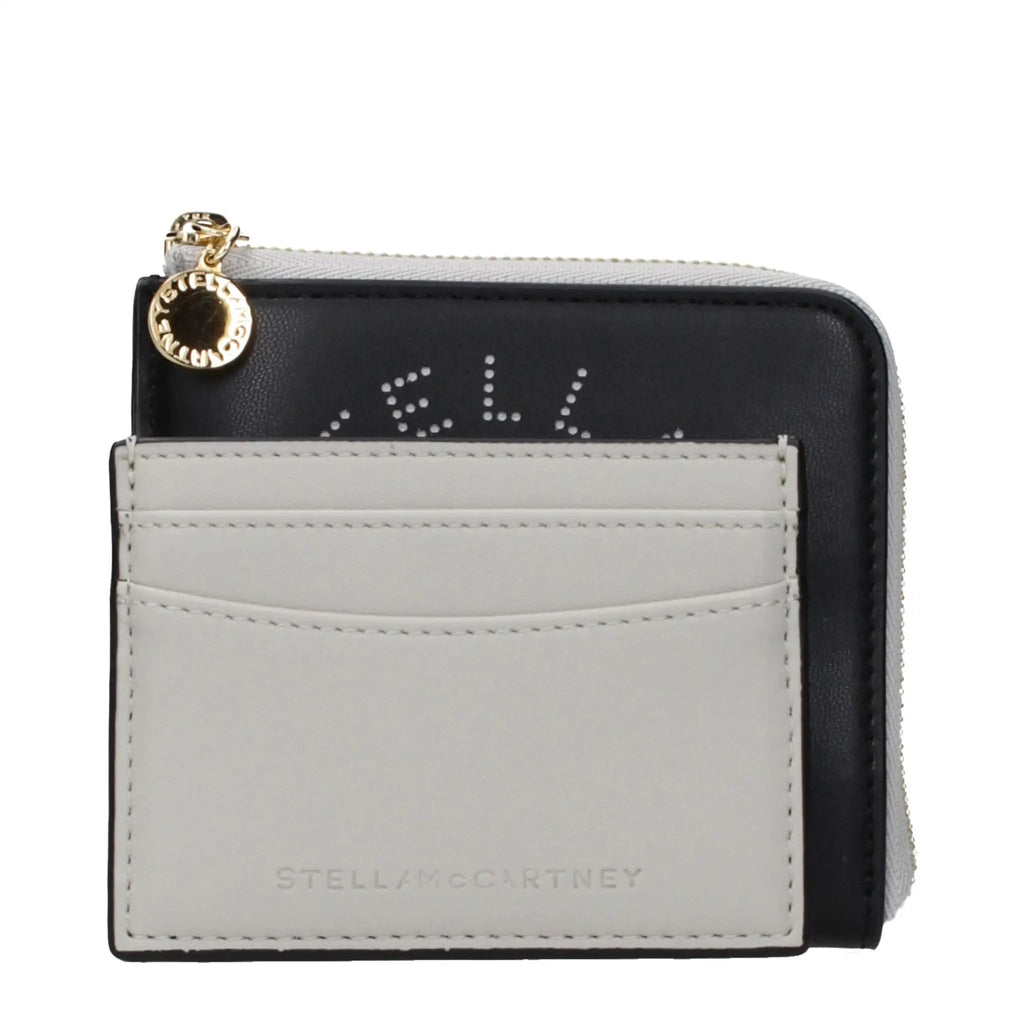Portefeuille en cuir noir Stella McCartney
