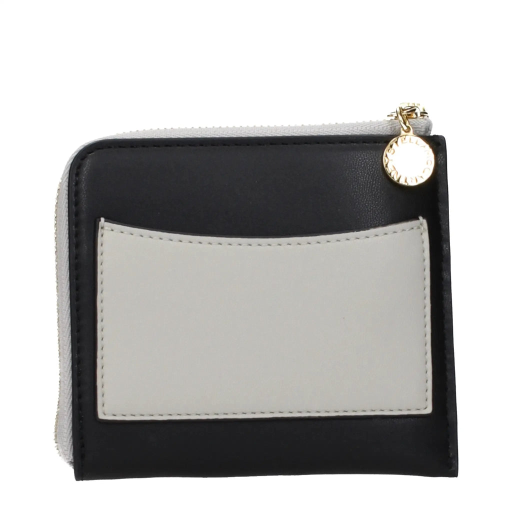 Portefeuille en cuir noir Stella McCartney