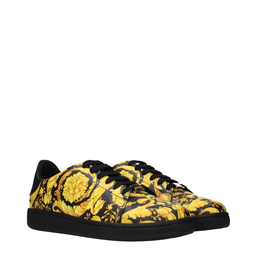 Baskets chunky en cuir noir pour homme – Baskets plateforme avec logo Versace