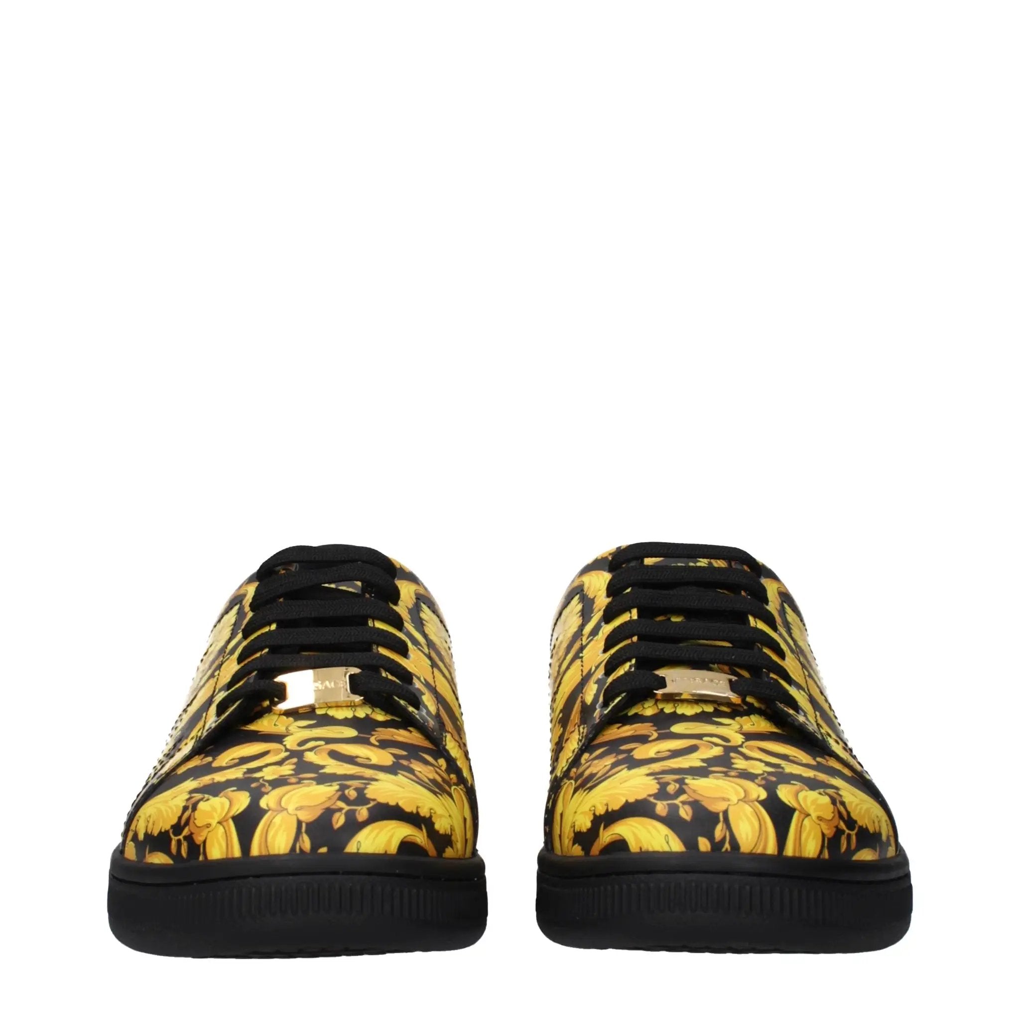 Baskets chunky en cuir noir pour homme – Baskets plateforme avec logo Versace