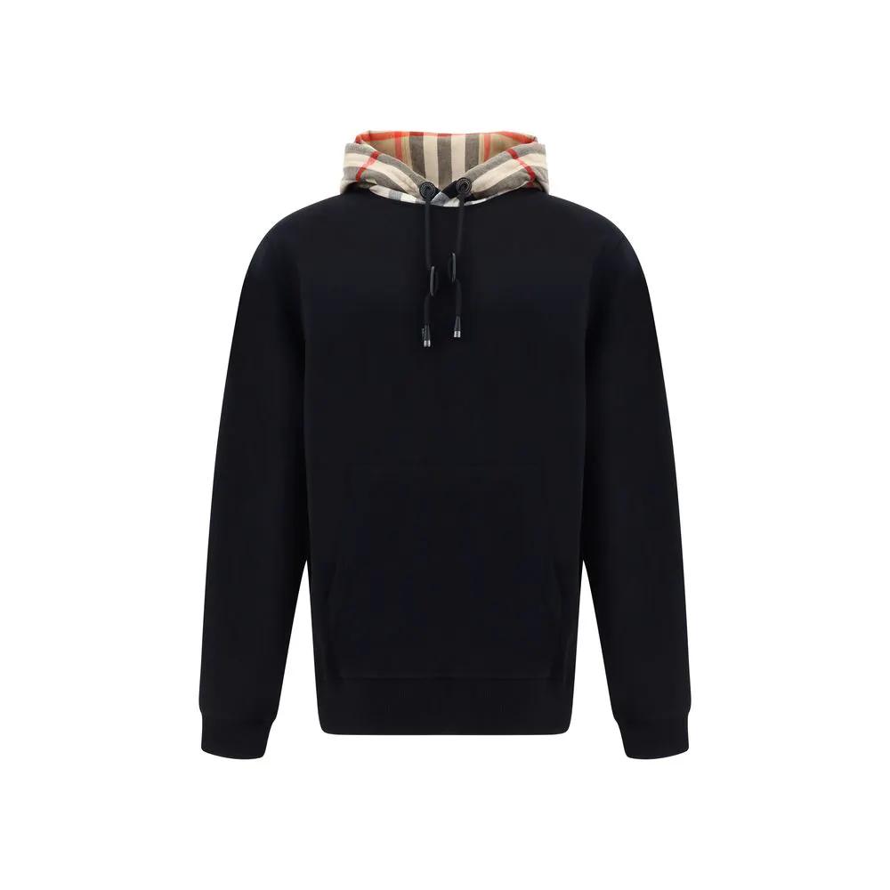Sweat-shirt oversize en coton noir à capuche homme – Motif Archive Check Burberry
