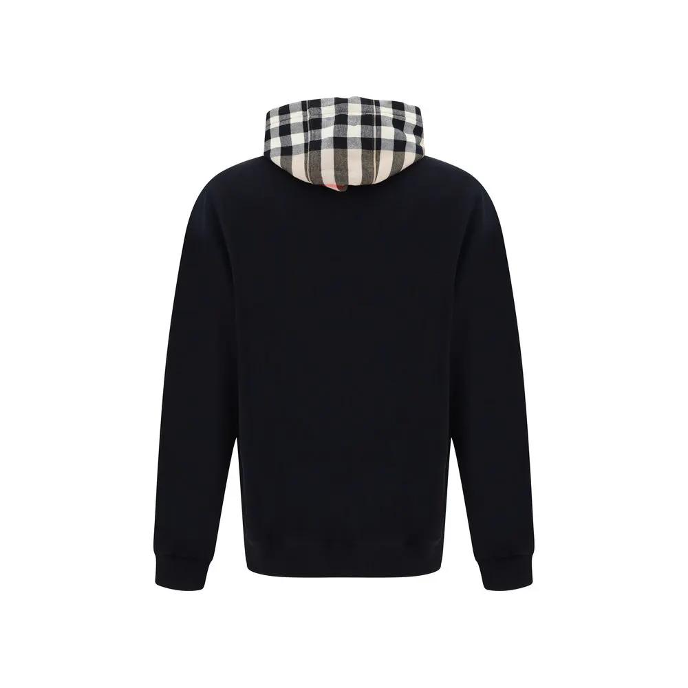 Sweat-shirt oversize en coton noir à capuche homme – Motif Archive Check Burberry