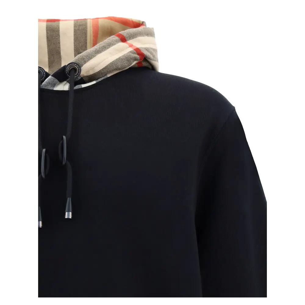 Sweat-shirt oversize en coton noir à capuche homme – Motif Archive Check Burberry