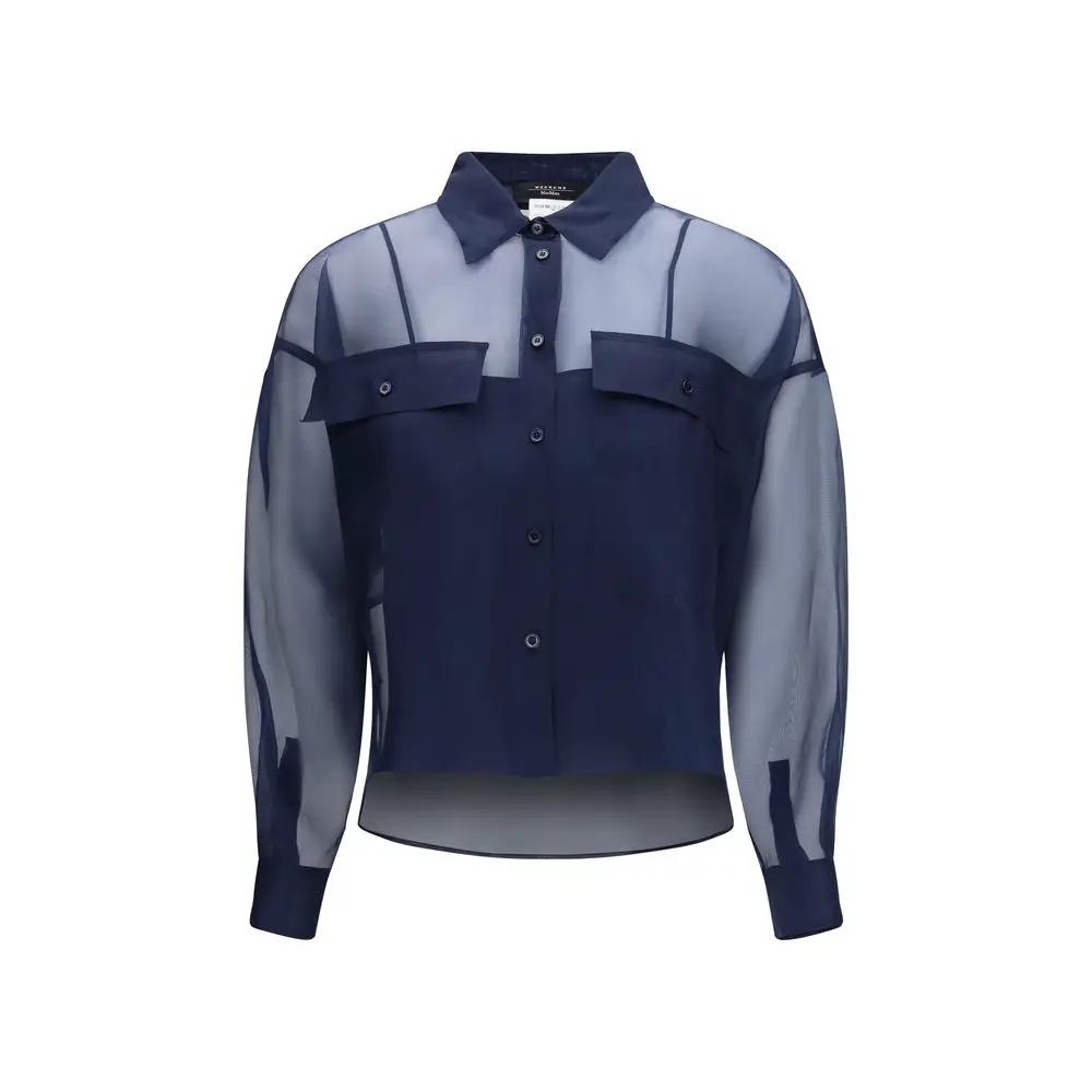 Chemise en soie bleue Max Mara