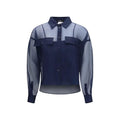 Chemise en soie bleue Max Mara