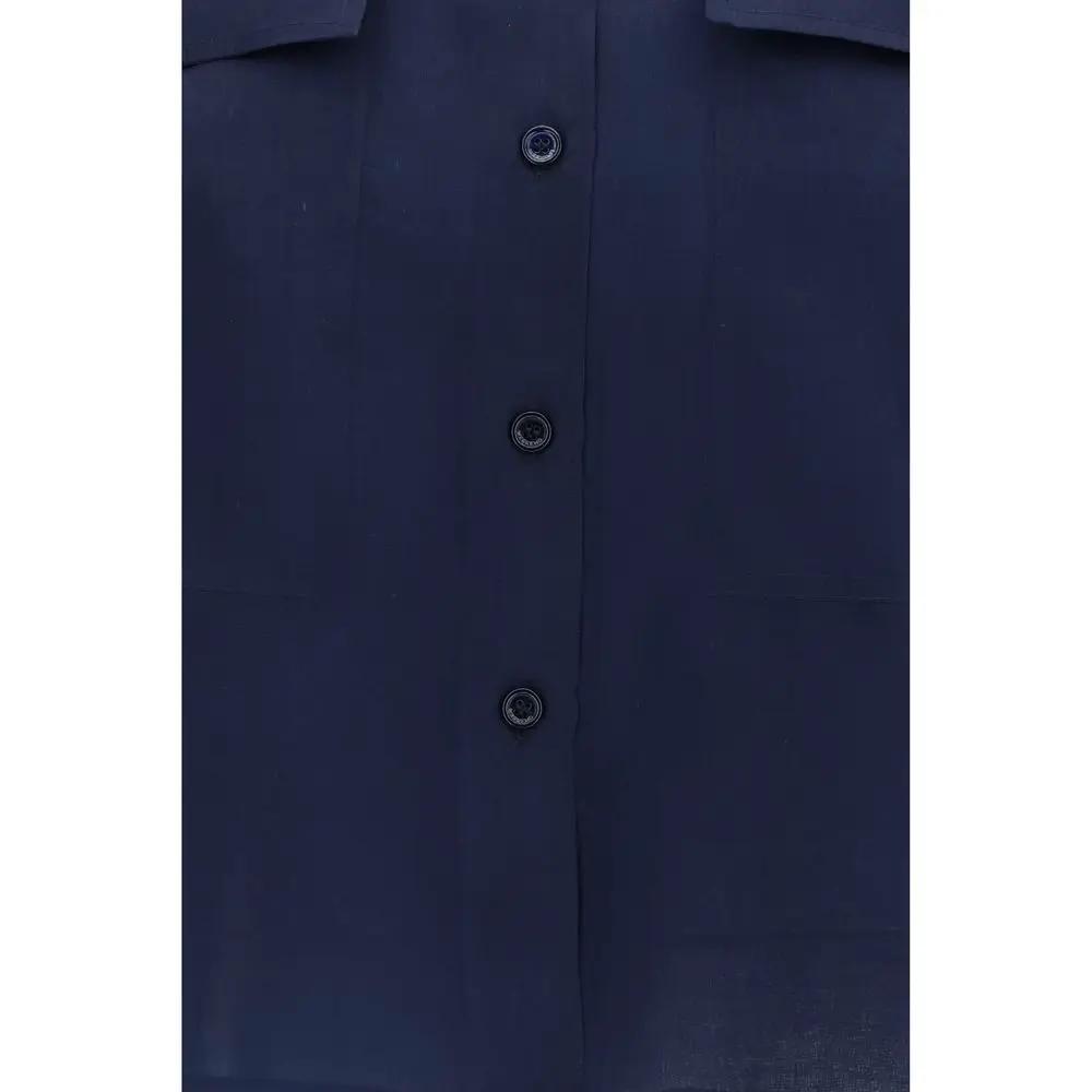 Chemise en soie bleue Max Mara