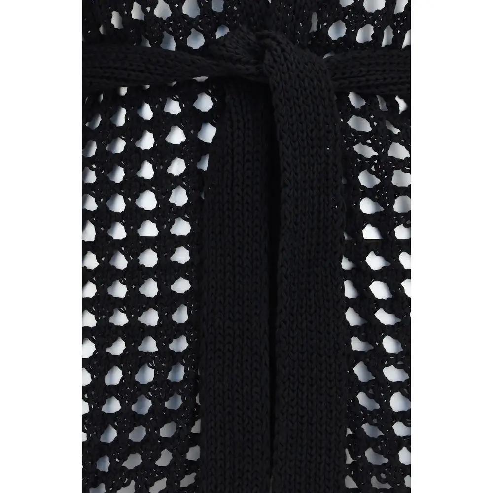 Max Mara Pure Black Cotton Cardigan