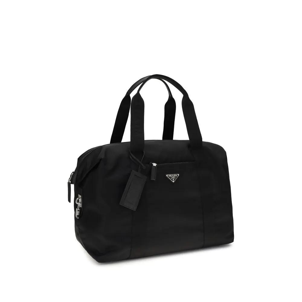 Sac de voyage noir cuir Prada – Prada bagage luxe