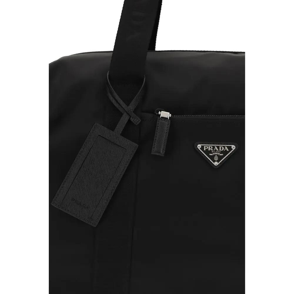 Sac de voyage noir cuir Prada – Prada bagage luxe
