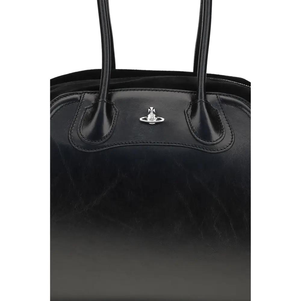 Sac bandoulière Bos Taurus en cuir de veau noir Vivienne Westwood