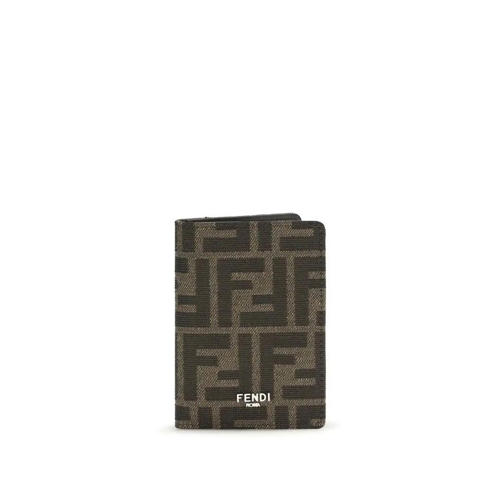 Men’s FF Jacquard Card Holder – Fendi Bicolor Vertical Wallet