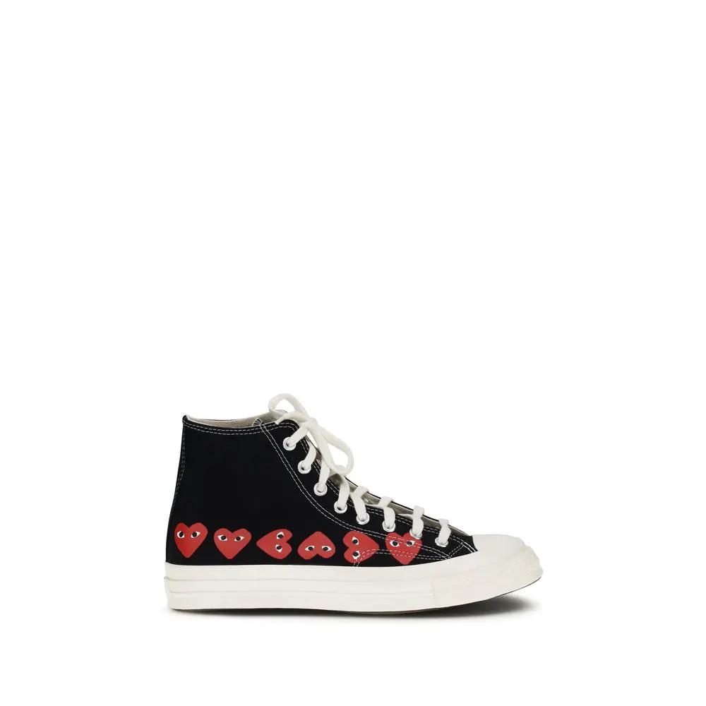 Baskets montantes en coton noir Comme Des Garçons Play x Converse