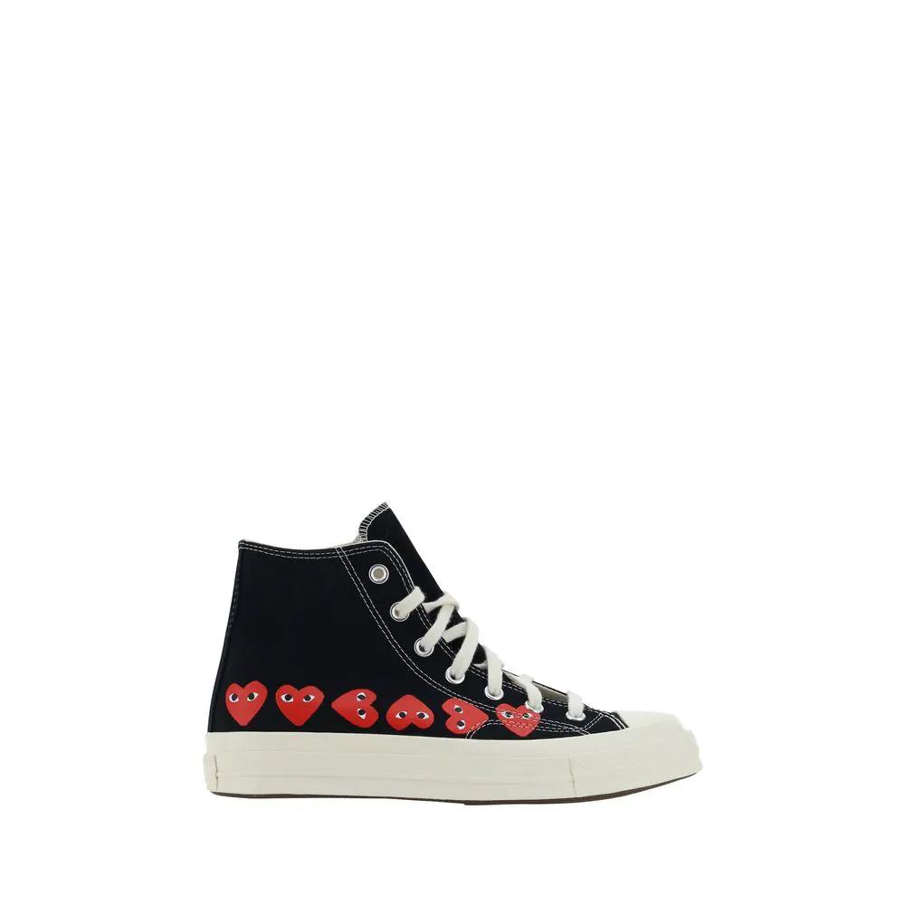 Baskets montantes en coton noir Comme Des Garçons Play x Converse