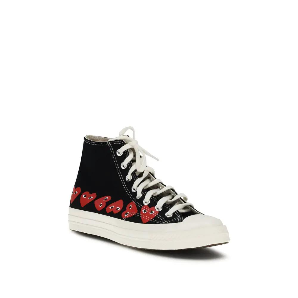 Baskets montantes en coton noir Comme Des Garçons Play x Converse