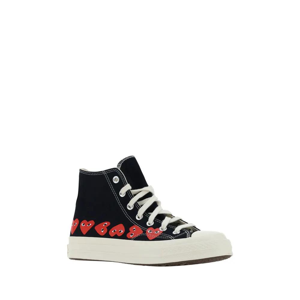 Baskets montantes en coton noir Comme Des Garçons Play x Converse