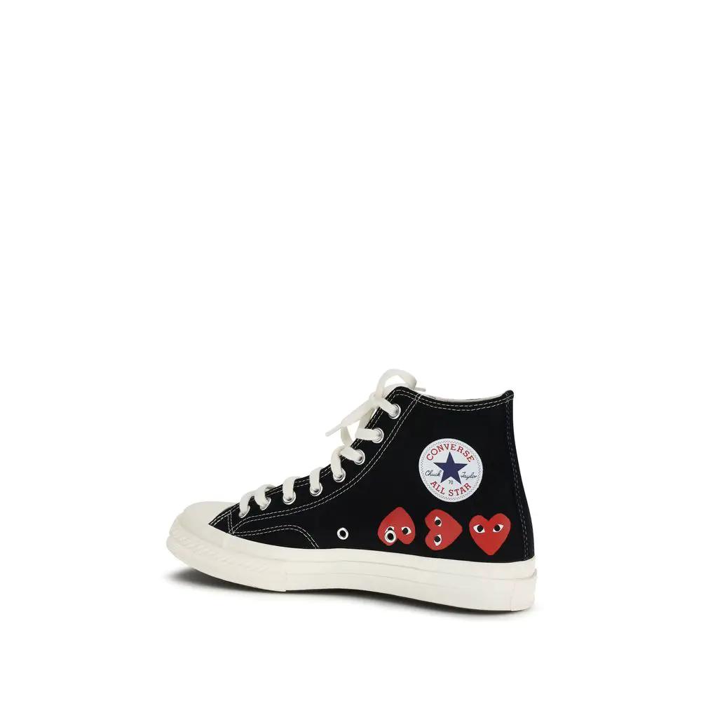 Baskets montantes en coton noir Comme Des Garçons Play x Converse
