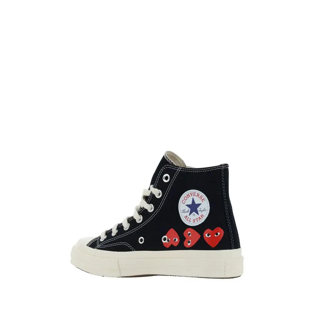 Baskets montantes en coton noir Comme Des Garçons Play x Converse
