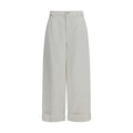 Brunello Cucinelli White Cotton Casual Pants