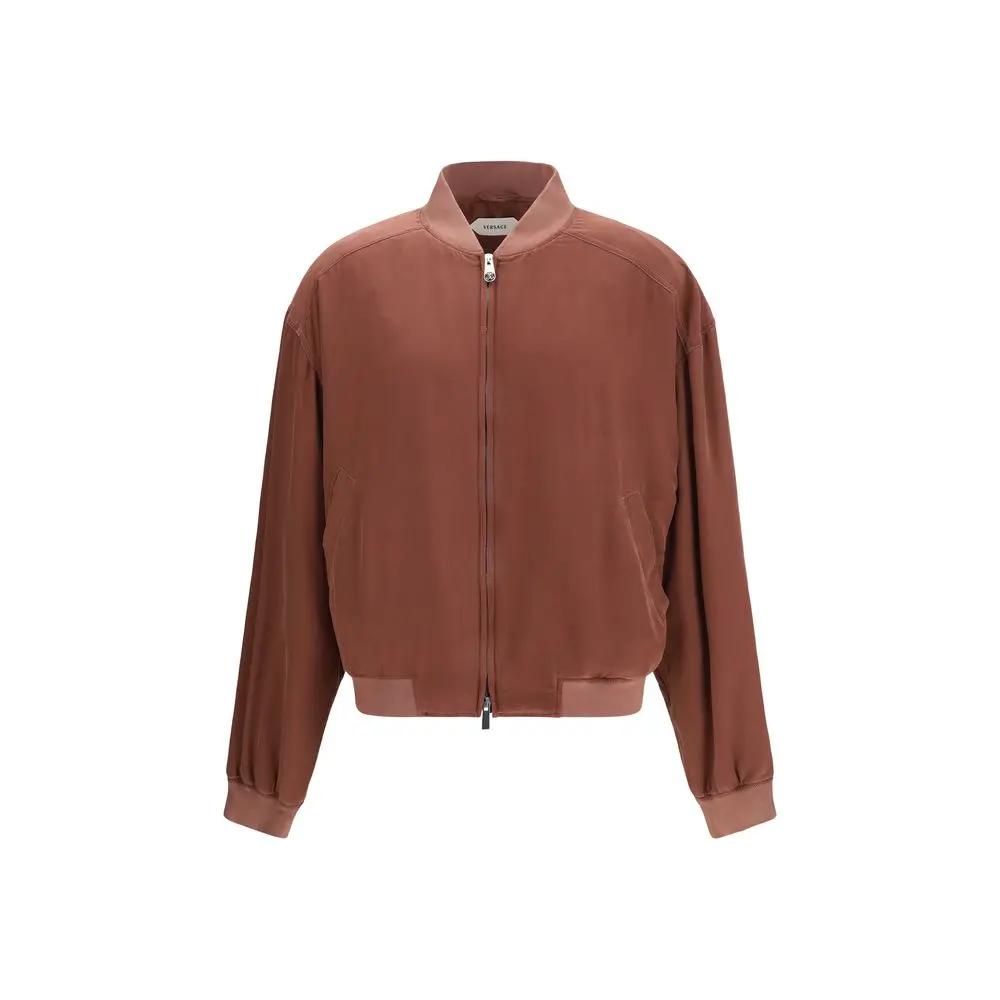 Blouson aviateur en soie Versace Bordeaux