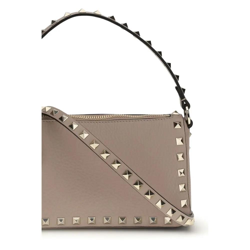 Women’s Pink Rockstud Shoulder Bag – Valentino Garavani Small Calf Leather Bag